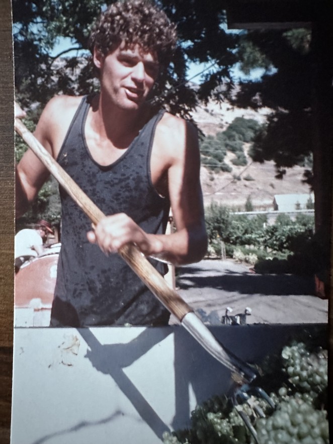 A very young Grant getting close to his first Napa vintage