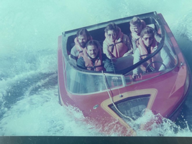 A young Mark delivering the thrills at the controls on a Pro Jet trip