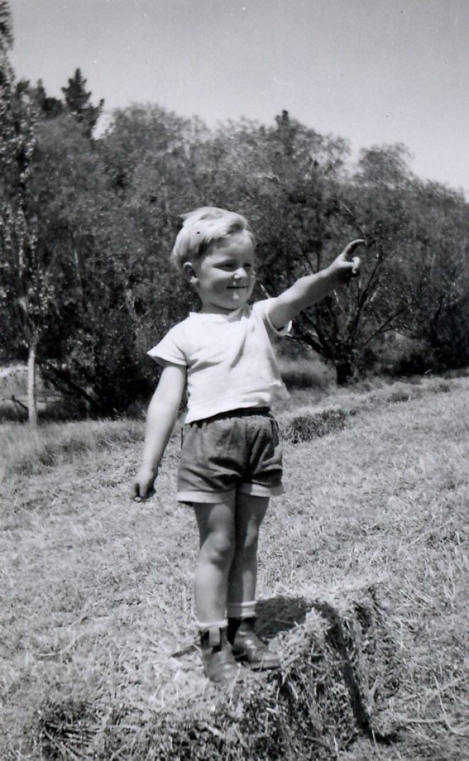 Alastair already showing signs of leadership at home on the farm aged three