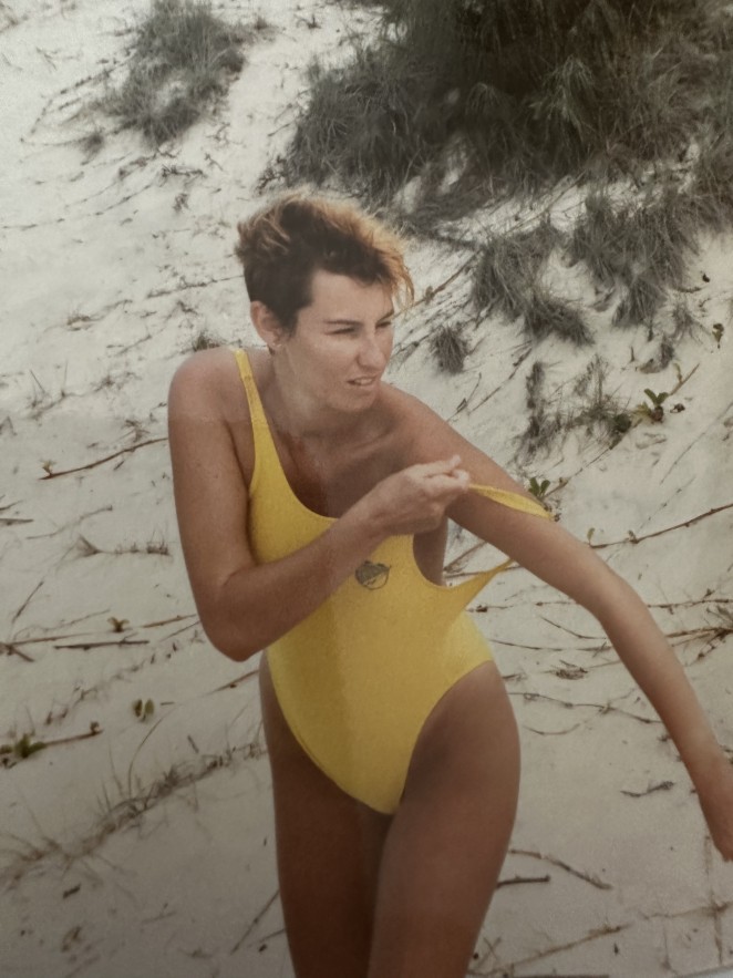 Beach babe Mel back in the day