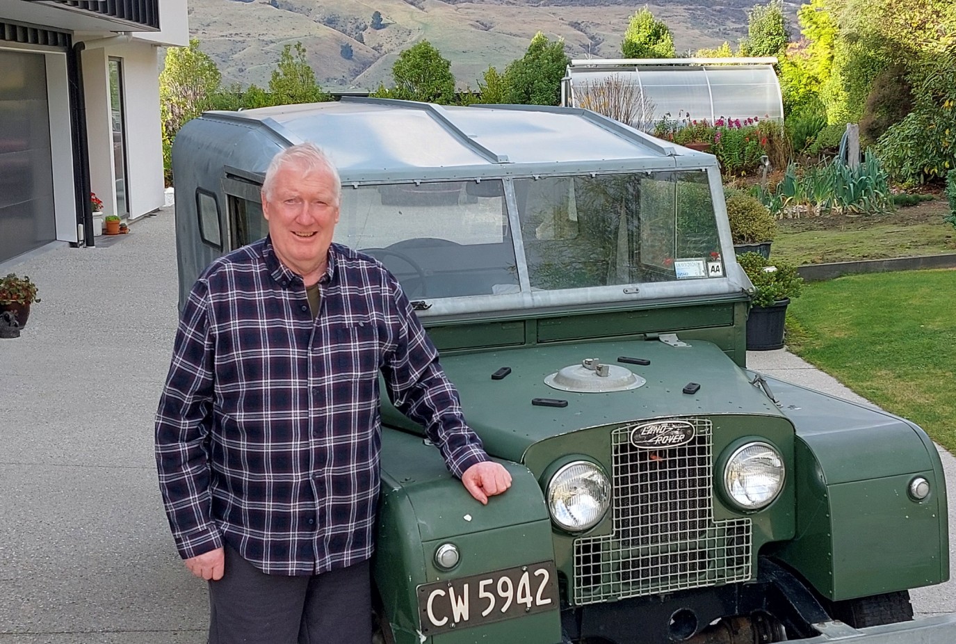 Brian with his fathers Land Rover purchased by his father in 1955 now in its 71st year still functioning well v2