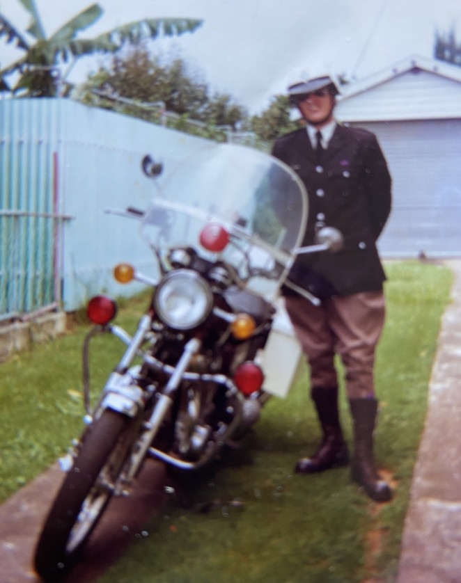 ChrisJ ready to hit the Auckland motorway on patrol during his years on motorcycle traffic patrol there
