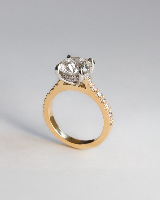 Custom Diamond Ring w H Halo