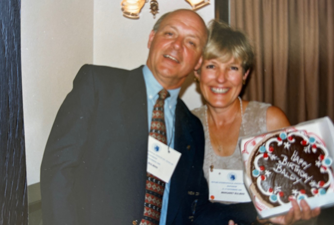 Derek as Rotary District Governor and Marg celebrating Dereks birthday in 1995 v2