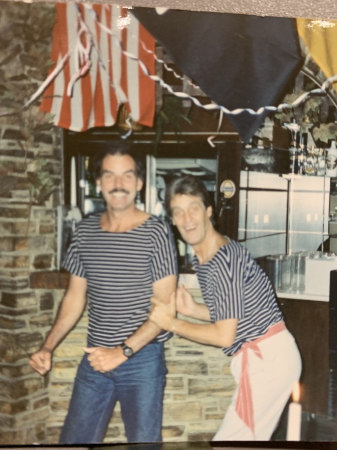 Doug and Roger right hamming it up at Britannia in their usual funny style