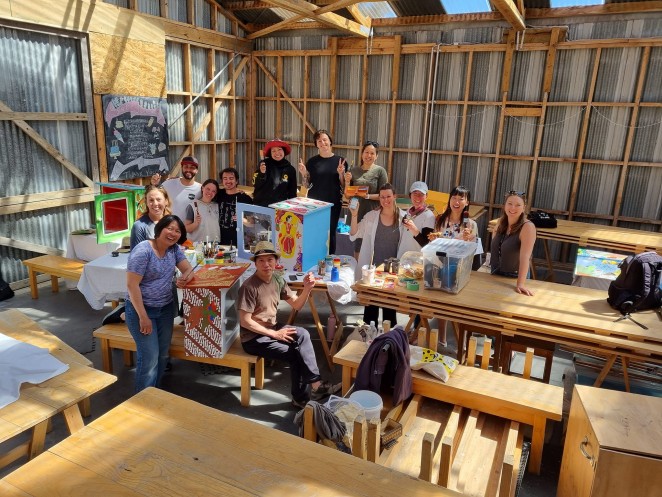 End of Day photo at the Red barn with the artists v2