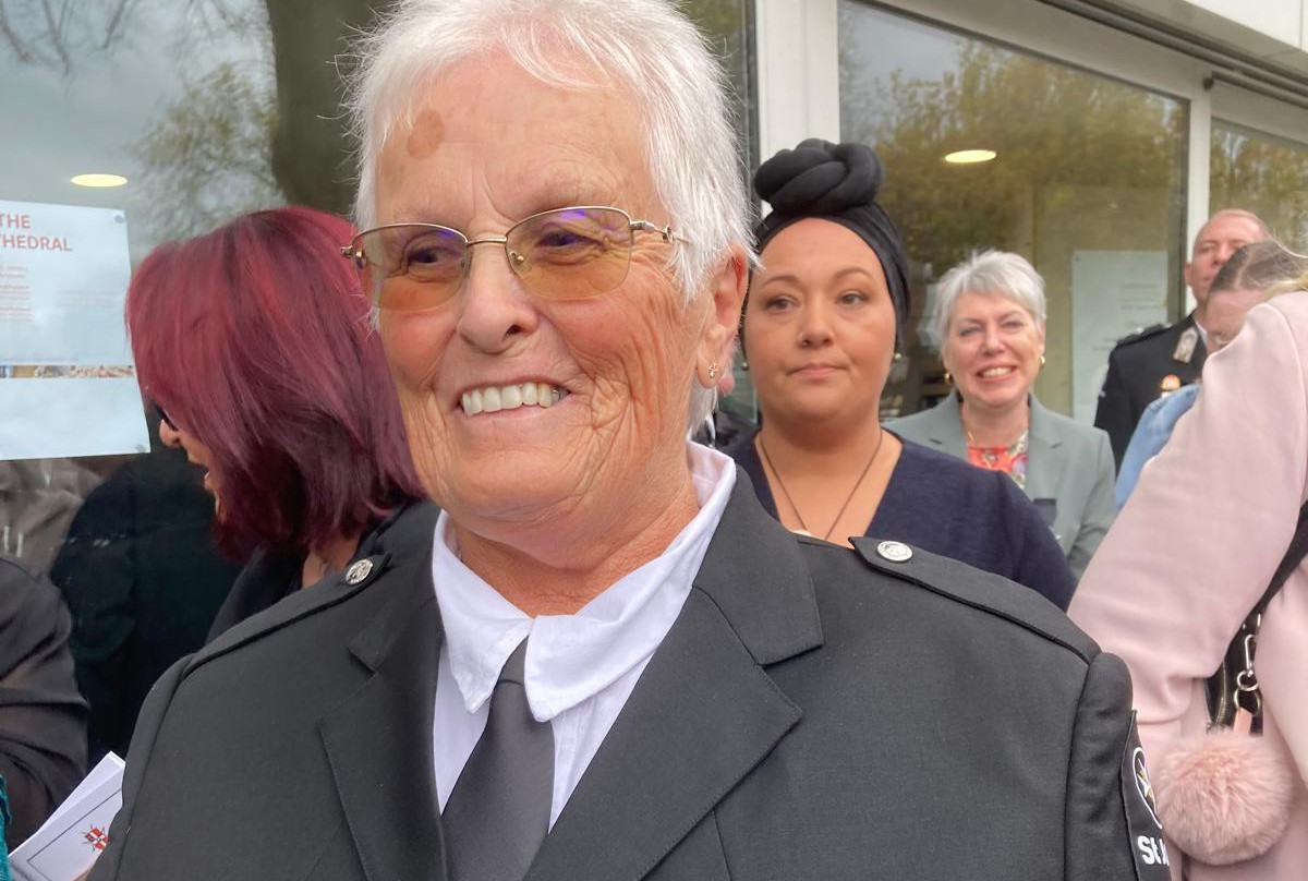Fran just after receiving her special St John medal copy