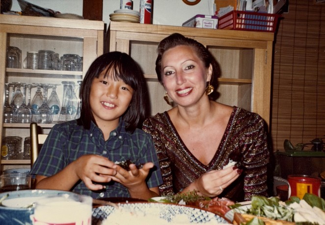Francie with one of her special young Japanese friends Emari pictured in Japan in the late 1970s