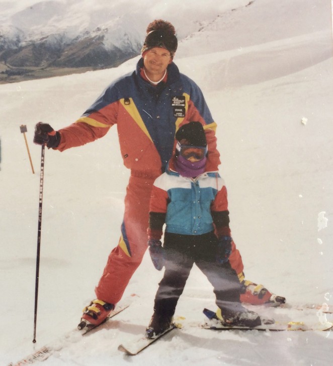 Frank and son Andrew at The Remarkables 1994