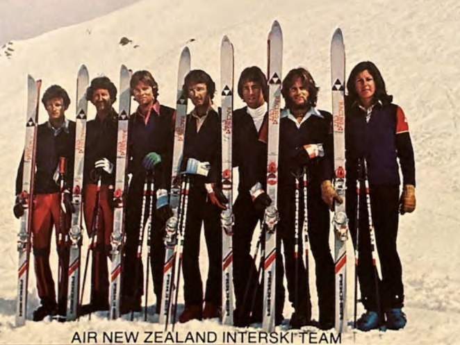 Fraser thrid from left as part of the Air New Zealand Interski Team 1978