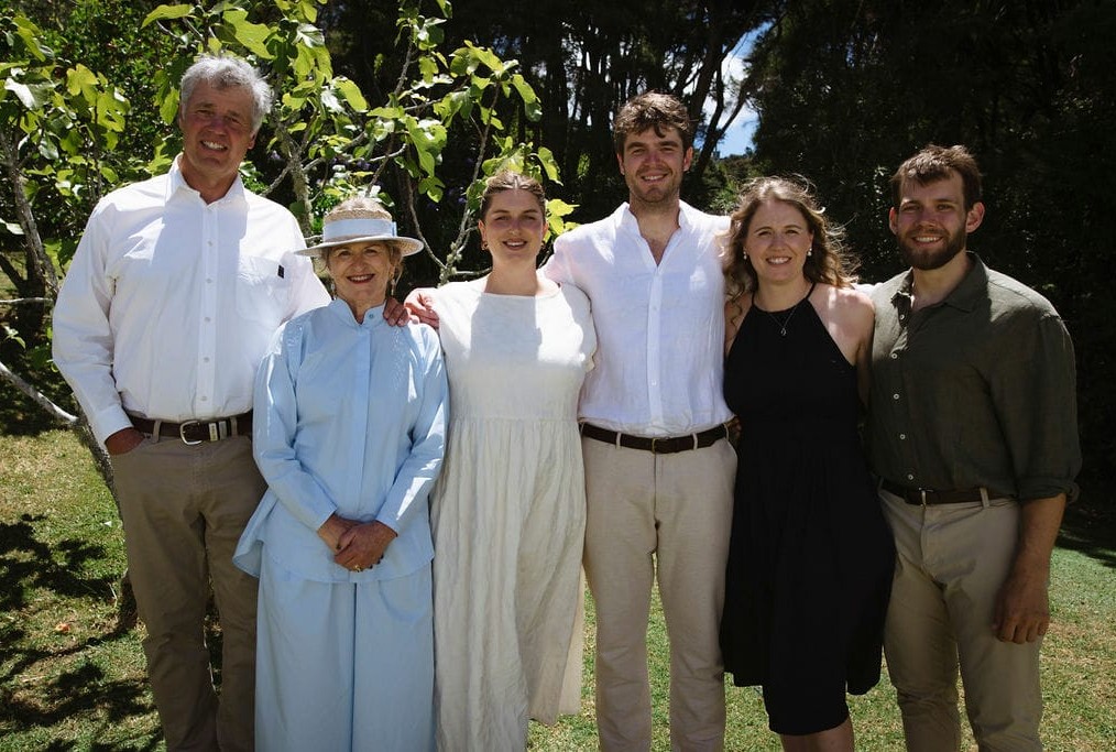 From left Paul Brigit bride Molly son Willem daughter Jessica and her fiance Thomas at Willem and Mollys recent wedding