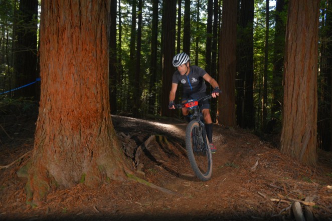 Geoff in his other happy place mountain biking