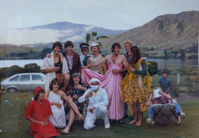 Gillian second left front row hamming it up with friends at a local fancy dress party back in the day copy v2