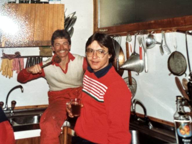 Hamish right and Michel Marchand in Switzerland 1984