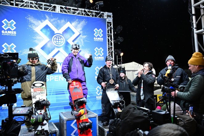 Image One Mens Snowboard Big Air Podium X Games credit Brett Wilhelm X Games
