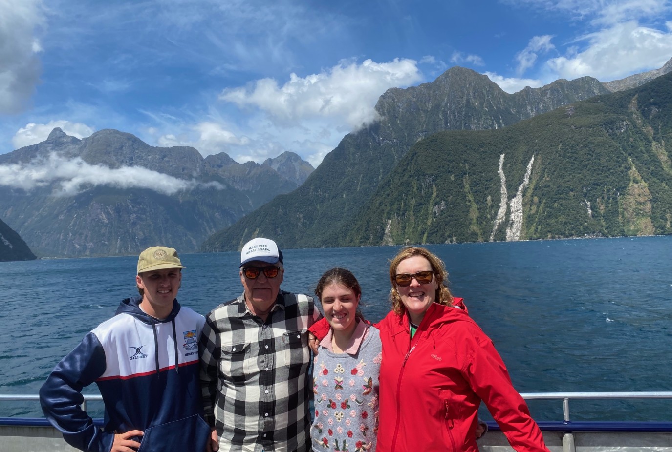 JakJ JohnnyJ Lana and Yvonne at Milford Sound in 2022