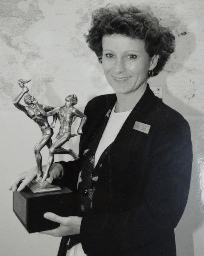 Jan after winning the NZ Hotelier of the Year award back in the day while at Holiday Inn