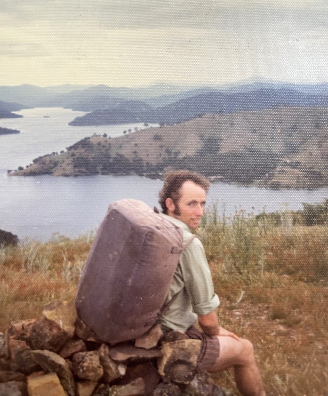 John aged 26 tramping in Fraser National Park New South Wales. copy
