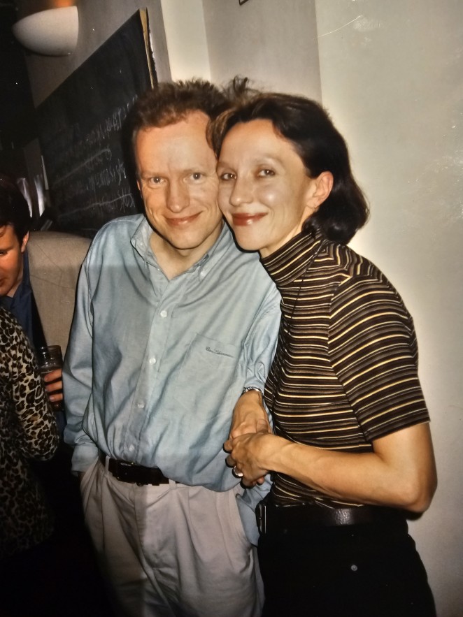 Kasia right and good friend and classmate Terry Chimes drummer from The Clash 1998