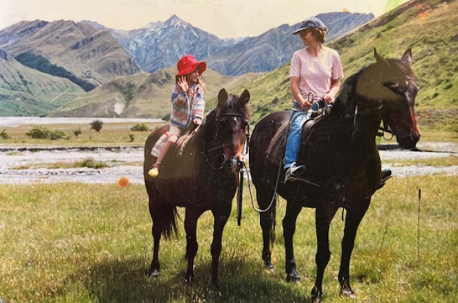 Kaye and daughter Catherine on a visit back to the Branches in the mid 90s