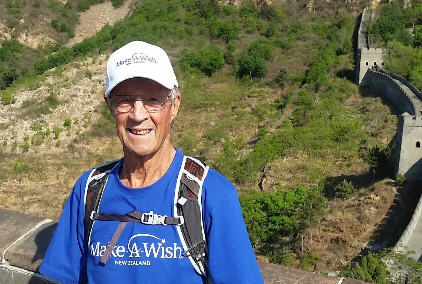 Kerry during his masive fundraising walk on The Great Wall in China