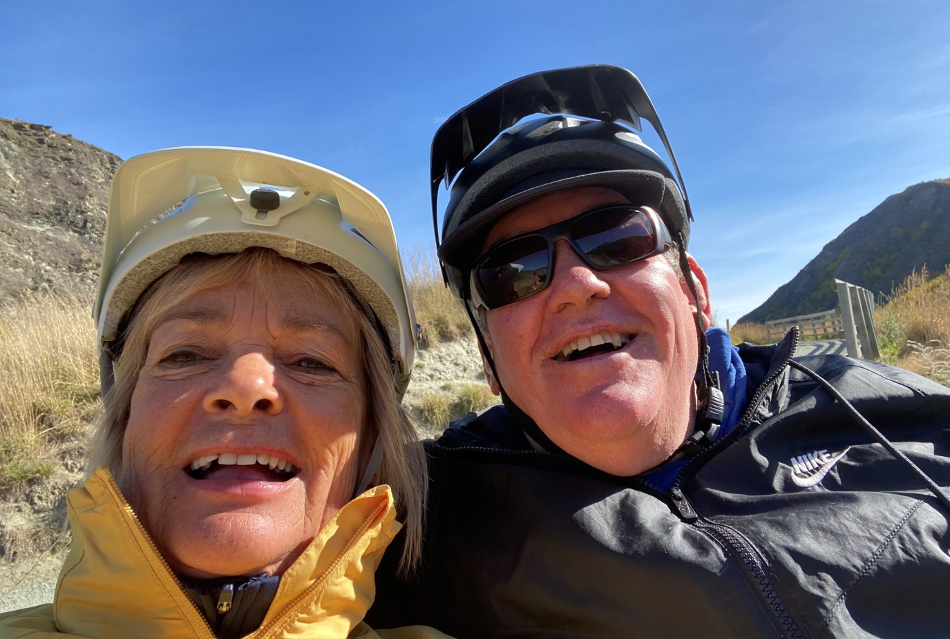Lynda and Thomo out enjoying a bike ride locally