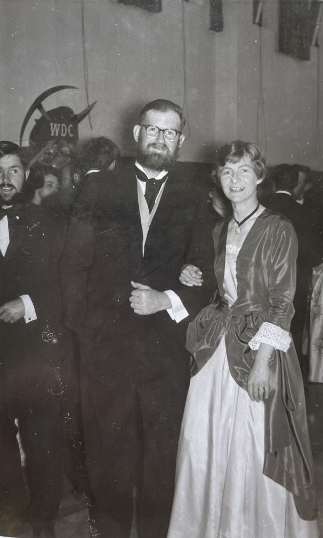 Marie and Taylor entrant in the beard competition at the Wakatipu Centenary celebrations in 1962 with a young Sir John Davies left cropped