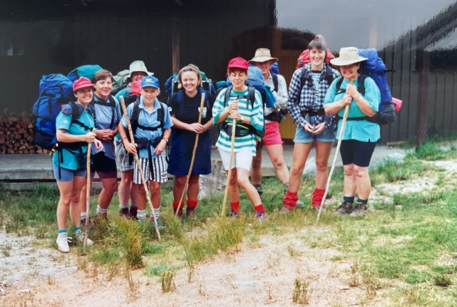 Mary and her walking mates get ready to hit the hills
