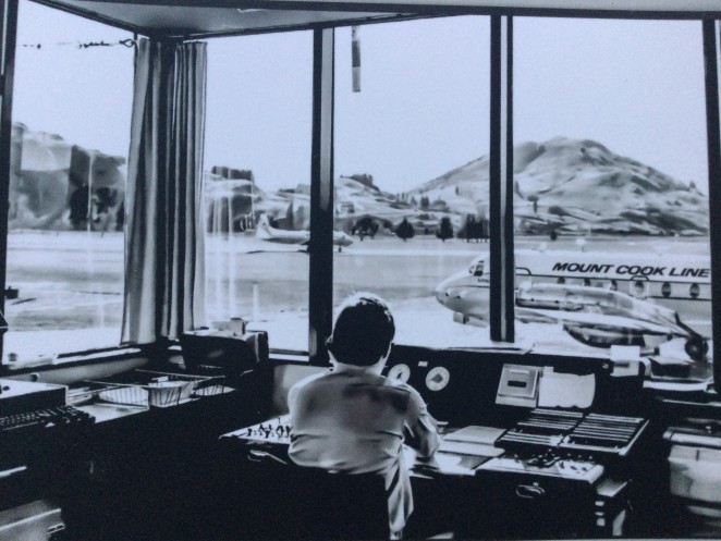 Mike at work in the old Queentown Airport tower in 1985