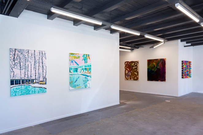 Paul Davies Pink Forest Blue Pool 2022 and Palm Tree House and Pool 2022 v2