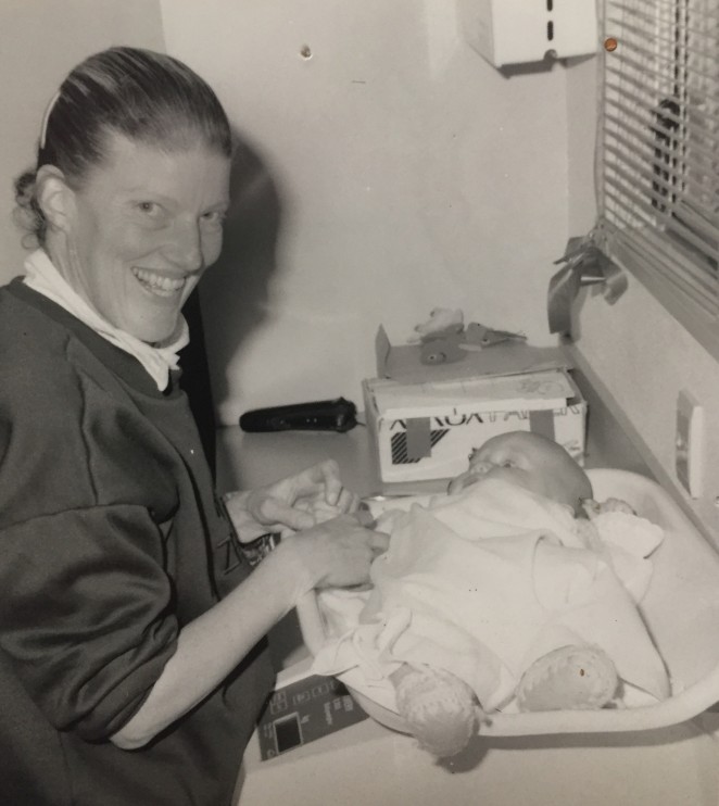 Penny on the job in Queenstown in the early 1990s copy