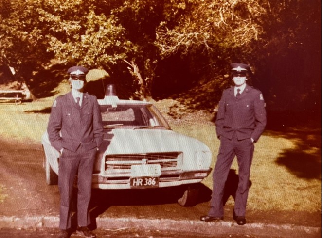 Phil right on Auckland Central Police patrol in the 1970s
