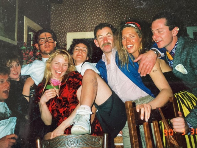 Ray third from right on their last night owning Roaring Megs when staff turned up unnannounced wearing Rocky Horrow Show attire