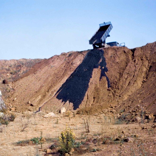 Robert Smithson Asphalt Rundown 1969