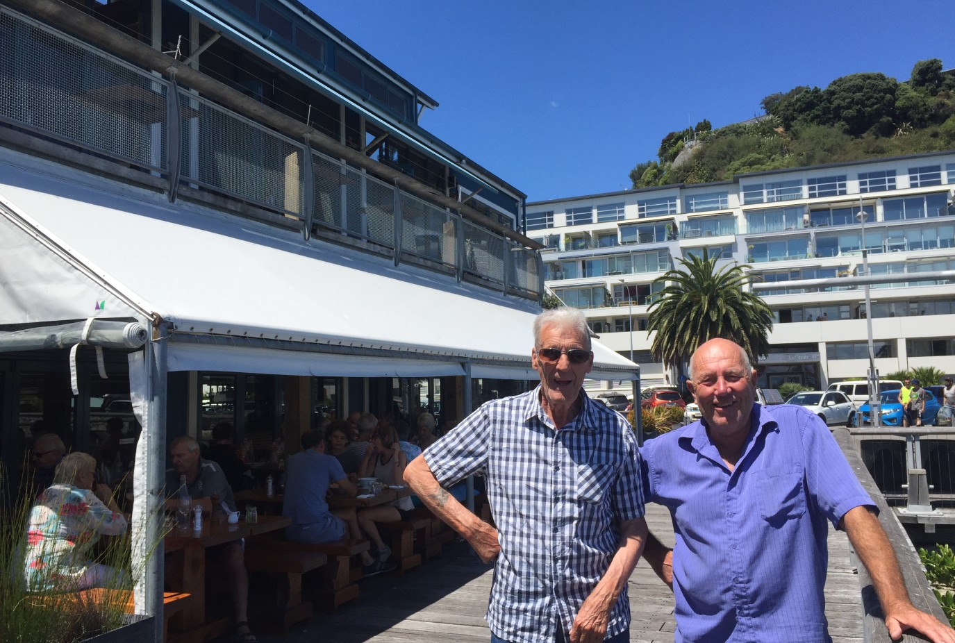 Roger left on a holiday in Nelson with Doug visiting old mate and former longtime Queenstown restaurateur Tony Robertson