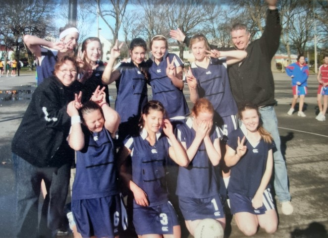 Sharron left with the first local team she coached the Wakatipu Year 10 As and Alan Kirker manager