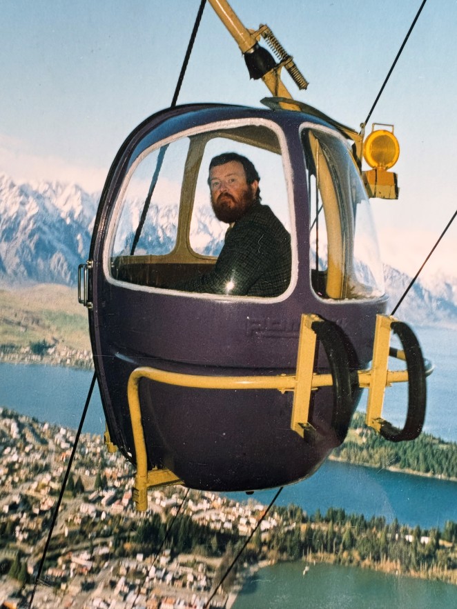 Simon on his daily commute to work as Skyline Restaurant and Bar Manager 1986