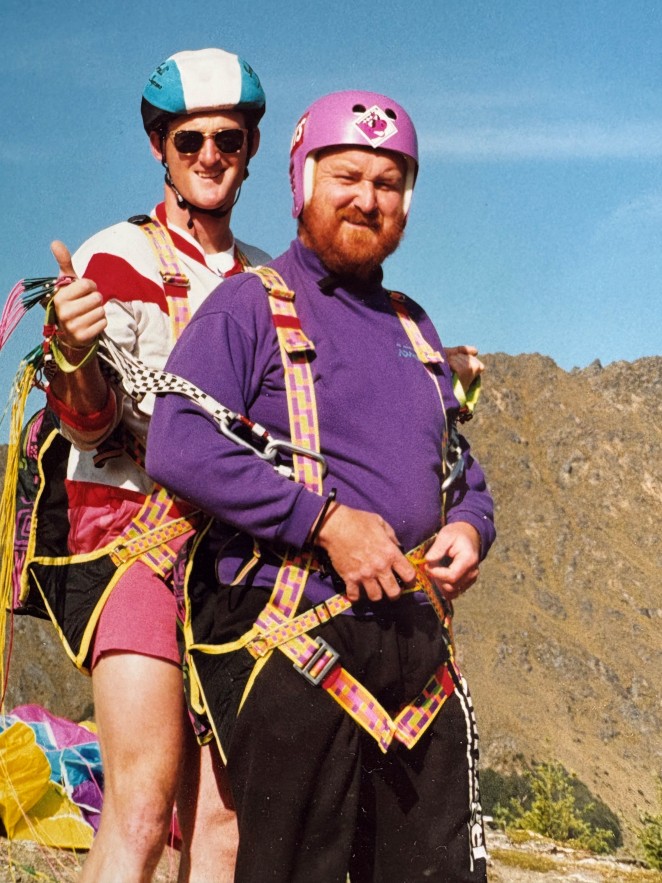 Simon right not long before his 40th birthday tandem parapenting with early parapenting pilot Guy McIntyre