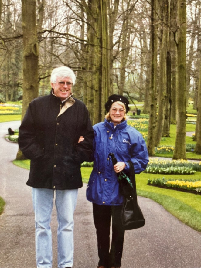 Sylvia and Mel in Holland on a trip to Europe in 2001