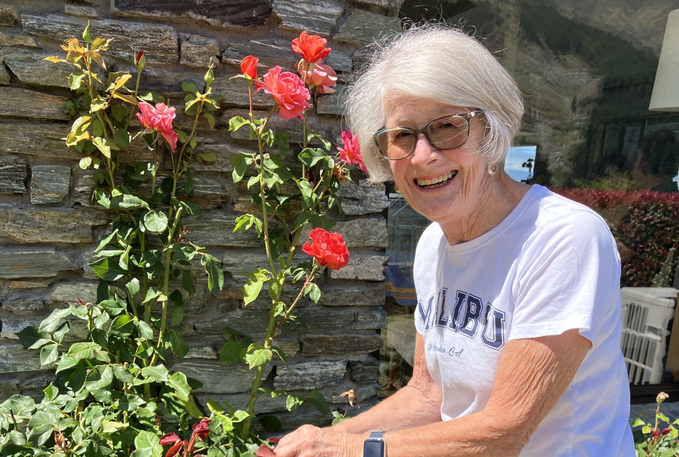 Sylvia in her beloved garden copy