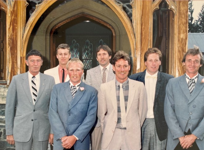 The boys scrubbed up well for driver Phil Balls Queenstown wedding in the late 1980s.