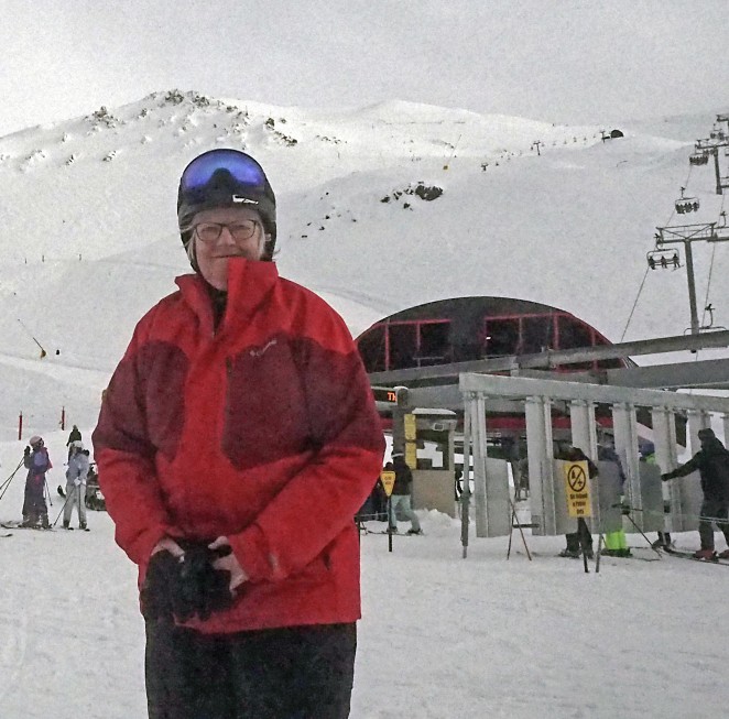 Tish in 2022 marking 50 years since her first historic run from the summit of Mount Hutt