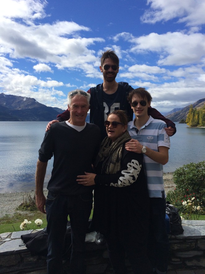 Tracy front Greg left and their sons Daniel rear and Ben about 2012