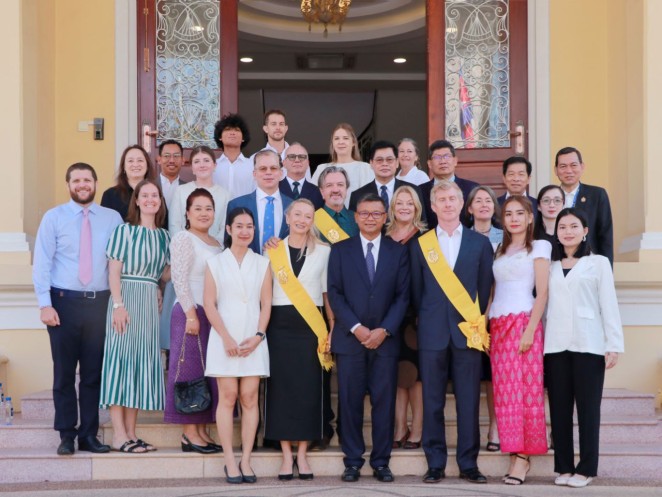 Trevor Agnieszka Family Staff Students Board and Cambodian Government Representatives