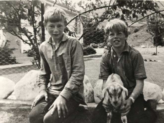 Two young backcountry boys LaurieJ leftJ and mate Neville McGregor in their childhood days
